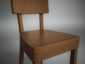 wooden chair 3D-Modell