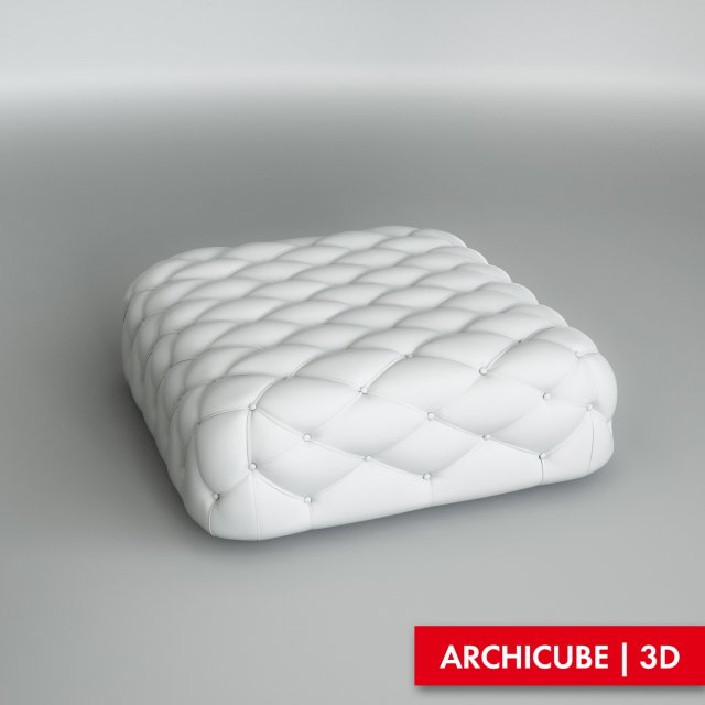 white pouf 3D Модель .c4d .max .obj .3ds .fbx .stl .blend 