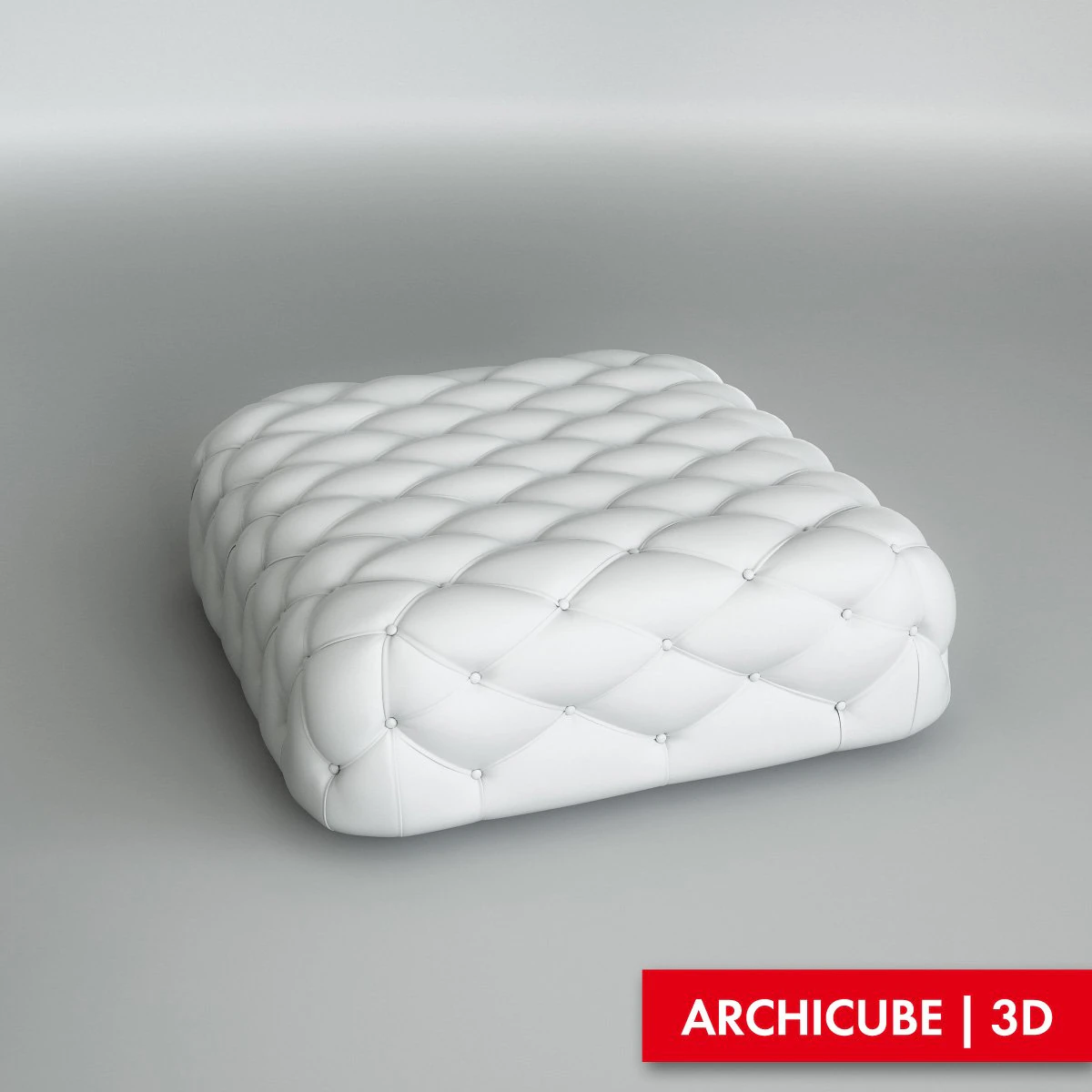 white pouf 3D Model .c4d .max .obj .3ds .fbx .stl .blend