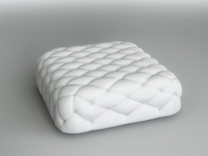 white pouf 3D Модель