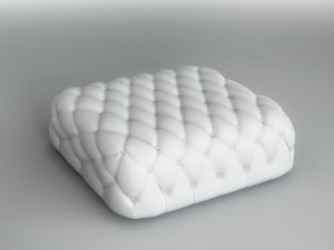 white pouf 3D Модель