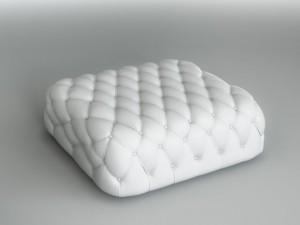 white pouf 3D Модель