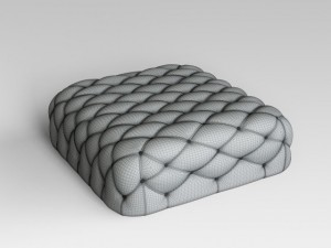 white pouf 3D Модель