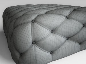 white pouf 3D Модель