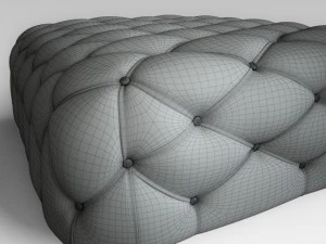 white pouf 3D Model