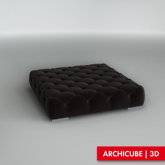 black pouf 3D Модель .c4d .max .obj .3ds .fbx .stl .blend