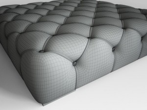 black pouf 3D Модель