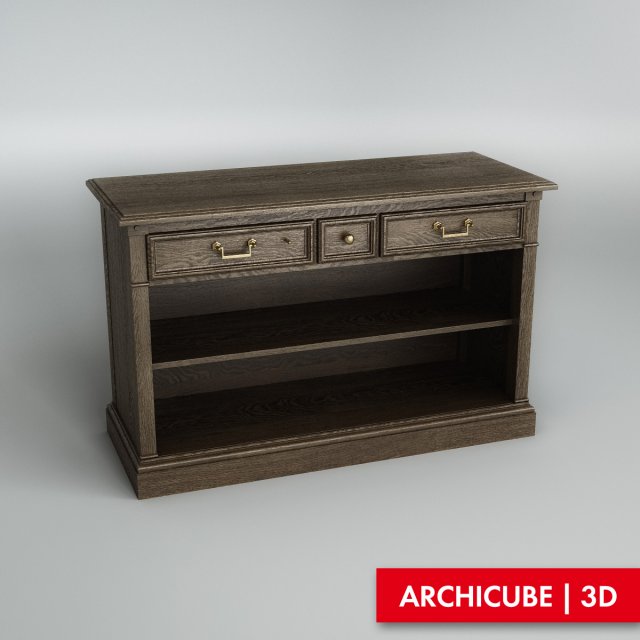 wooden console 3D Model .c4d .max .obj .3ds .fbx .stl .blend 