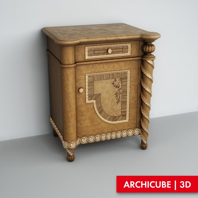 classic bedside table 3D Model .c4d .max .obj .3ds .fbx .stl .blend 