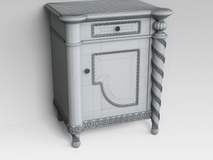 classic bedside table 3D Model