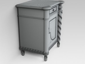 classic bedside table 3D Model