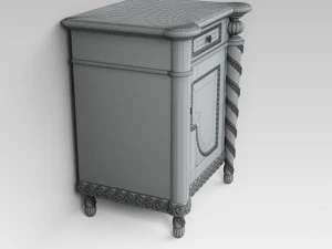 classic bedside table 3D Model