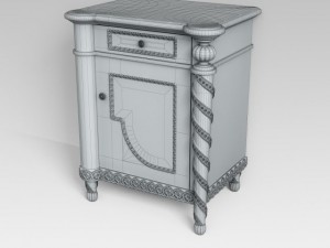 classic bedside table 3D Model