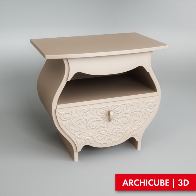 bedside table Modèle 3D .c4d .max .obj .3ds .fbx .stl .blend