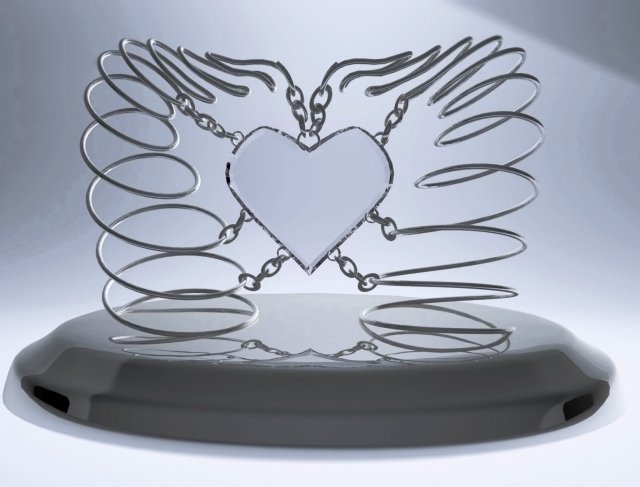 glass heart Model 3D .c4d .max .obj .3ds .fbx .stl .blend 