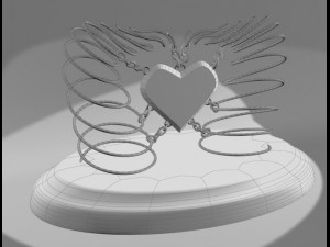 glass heart Model 3D