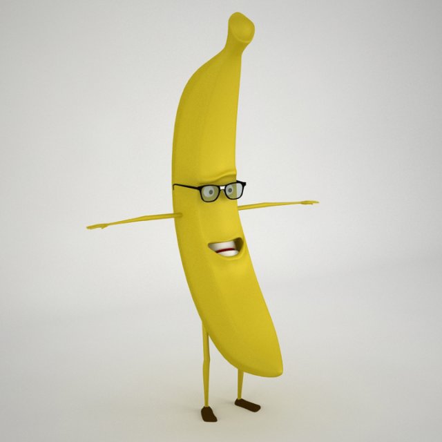 hermes banana fully rigged 3D Модель .c4d .max .obj .3ds .fbx .stl .blend 