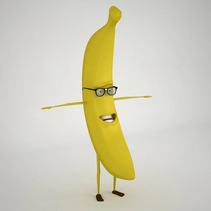 hermes banana fully rigged 3D Model .c4d .max .obj .3ds .fbx .stl .blend