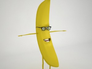 hermes banana fully rigged Modèle 3D