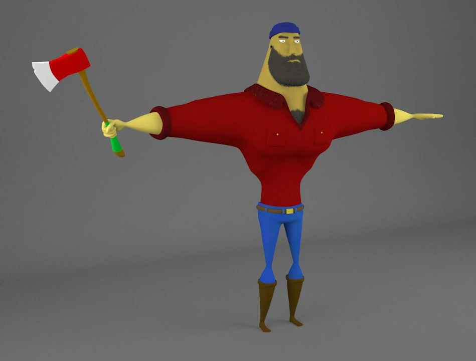 ricardo the lumberjack fully rigged 3D Model .c4d .max .obj .3ds .fbx .stl .blend