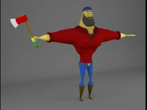 完全に装備された木こりのリカルド 3Dモデル
