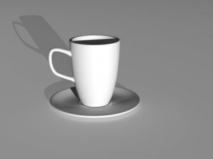 ceramic coffee cup  plate Modello 3D