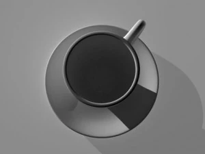 ceramic coffee cup  plate 3D Model