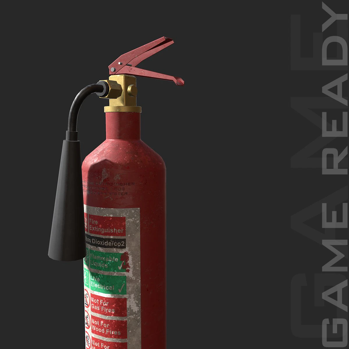 fire extinguisher - low poly 3D Model .c4d .max .obj .3ds .fbx .stl .blend 