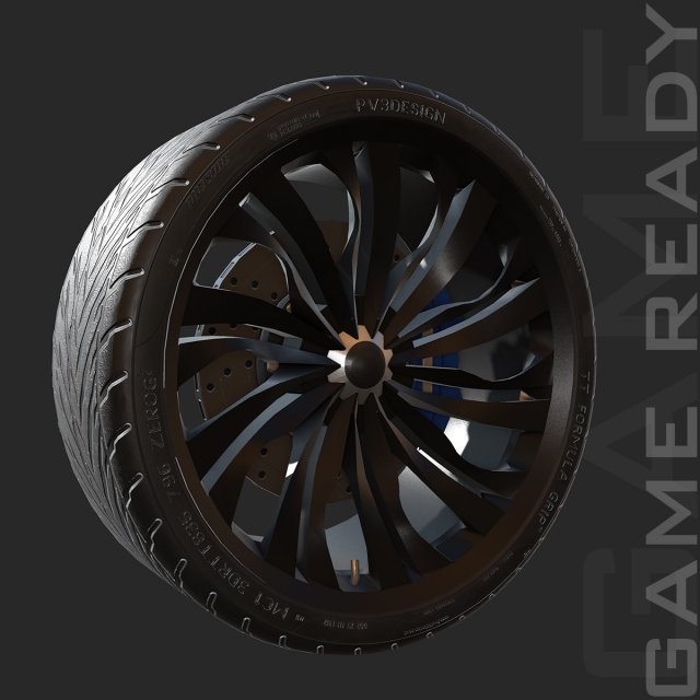 alloy wheel 001 - low poly 3D 모델 .c4d .max .obj .3ds .fbx .stl .blend 