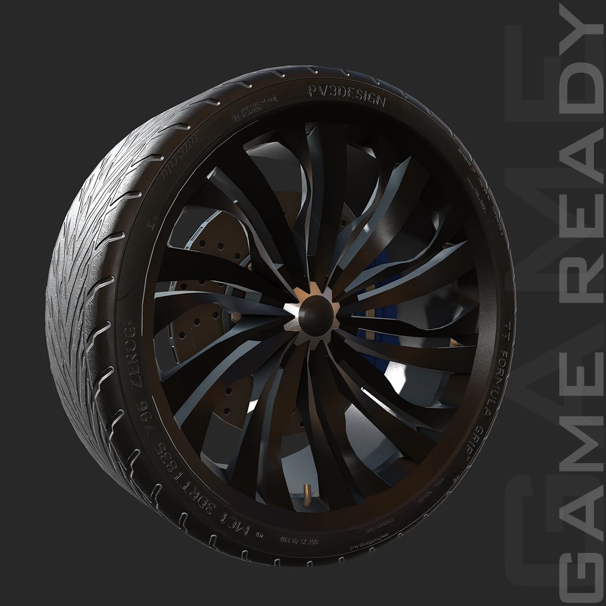 alloy wheel 001 - low poly 3D Model .c4d .max .obj .3ds .fbx .stl .blend 