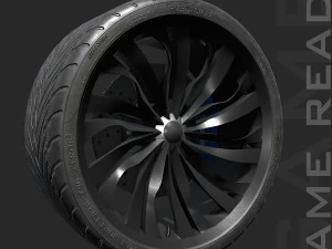 alloy wheel 001 - low poly 3D Model
