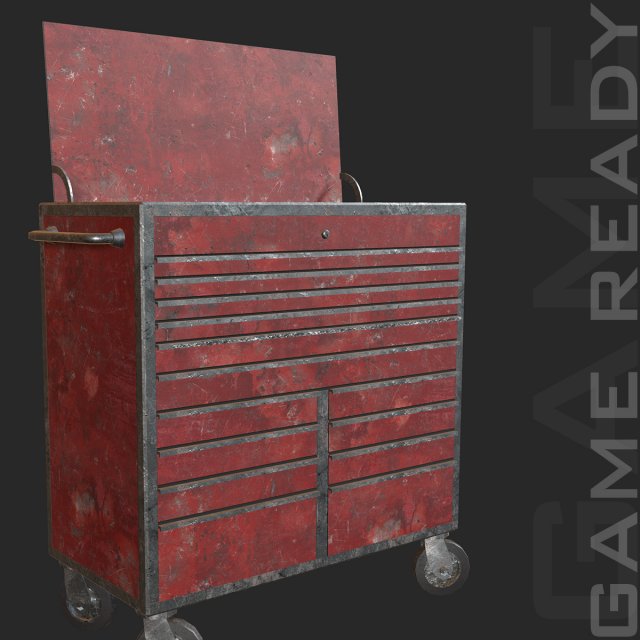 tool chest - low poly Modelo 3D .c4d .max .obj .3ds .fbx .stl .blend 