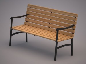 wood bench 3D Модель