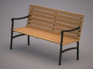 나무 벤치 3D 모델