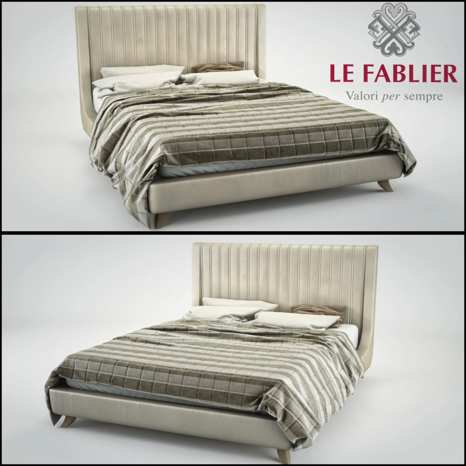 bed le fablier -odetta 3D Model .c4d .max .obj .3ds .fbx .stl .blend 