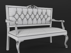 banquette and armchair lui rambay Modello 3D