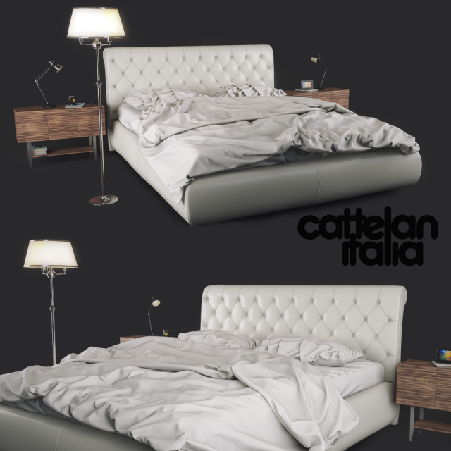bed cattelan italia alexander 3D मॉडल .c4d .max .obj .3ds .fbx .stl .blend 