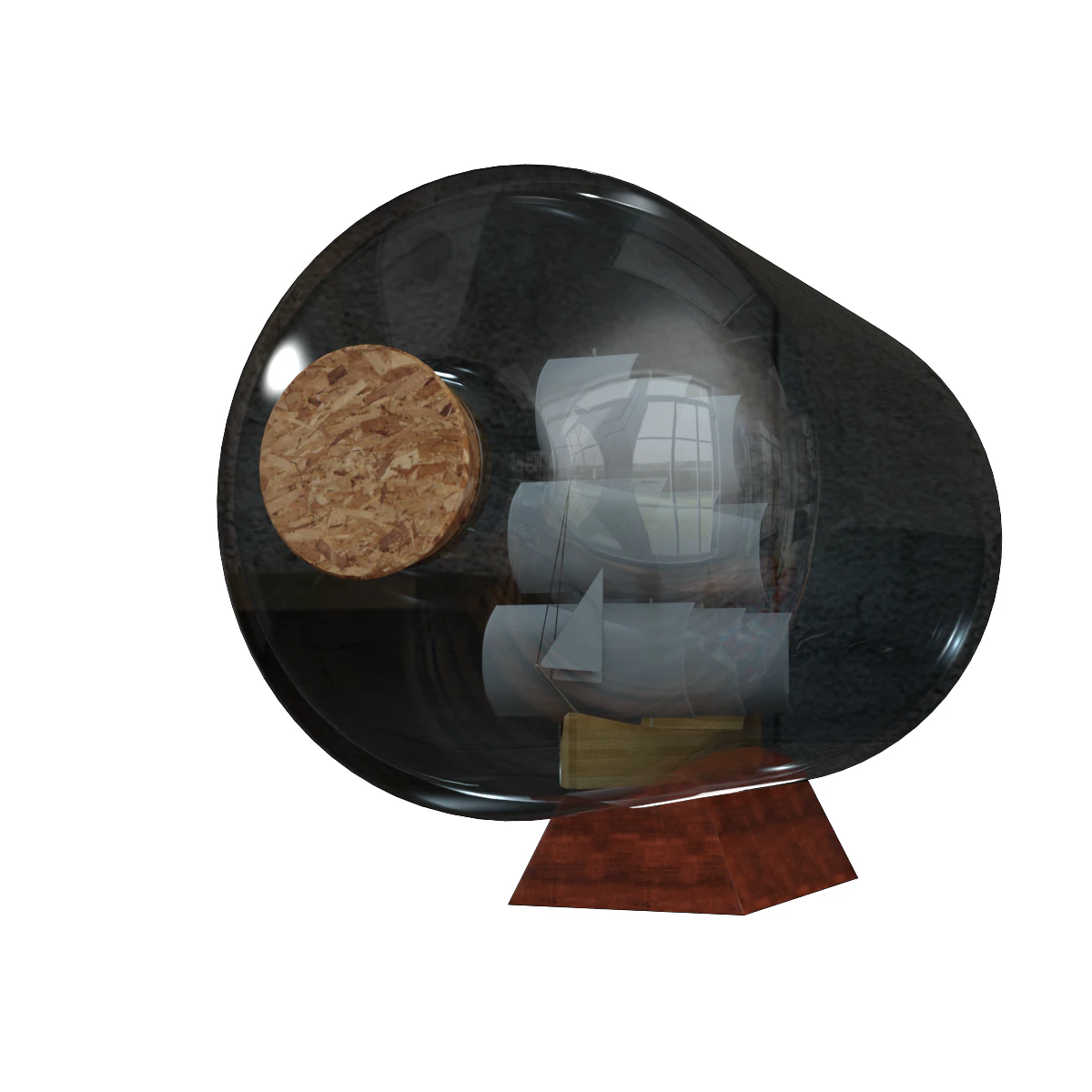 ship in a bottle 3D Model .c4d .max .obj .3ds .fbx .stl .blend 
