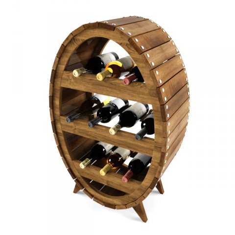 wine shelf 3Dモデル .c4d .max .obj .3ds .fbx .stl .blend 