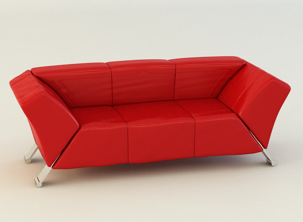 red sofa 3D Model .c4d .max .obj .3ds .fbx .stl .blend 