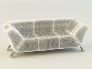 red sofa Model 3D