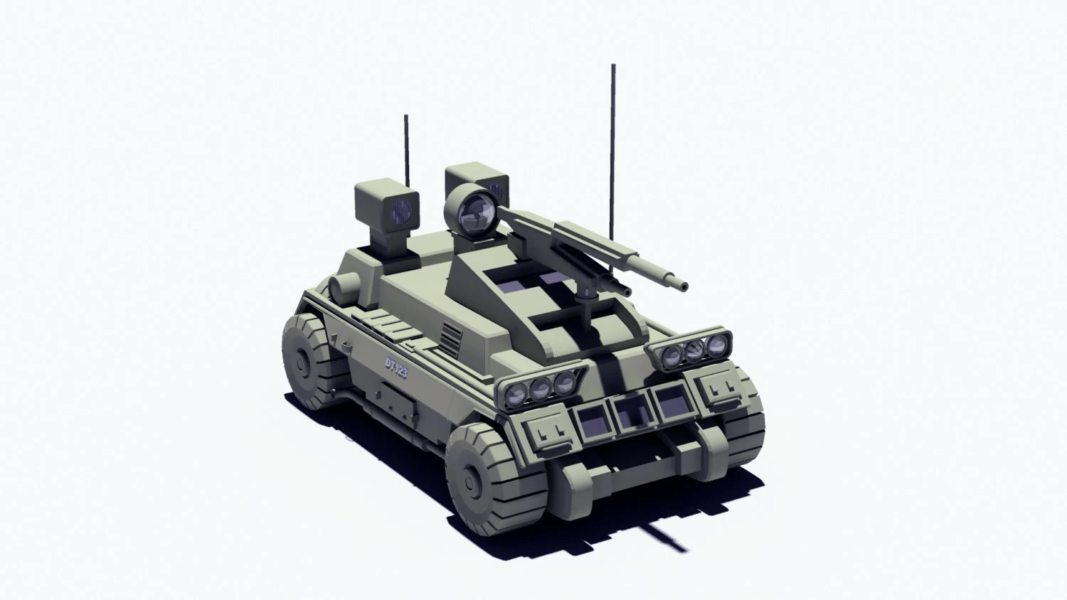 armed tank 3D Model .c4d .max .obj .3ds .fbx .stl .blend 