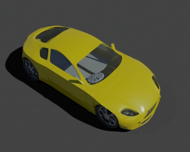 aston martin yellow 3D Model .c4d .max .obj .3ds .fbx .stl .blend 