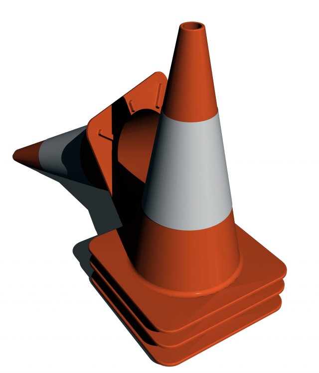 stack of traffic cones Modèle 3D .c4d .max .obj .3ds .fbx .stl .blend 