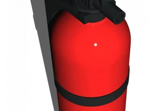автомобильный огнетушитель с кронштейном 3D Модель