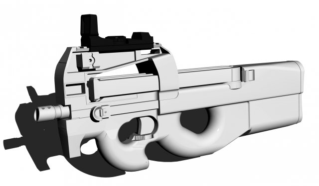 fn p 90 Model 3D .c4d .max .obj .3ds .fbx .stl .blend 