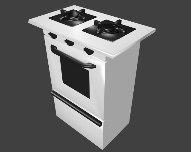 lowpoly gasstove 3D Модель .c4d .max .obj .3ds .fbx .stl .blend 