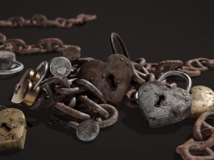heart shaped lock Model 3D