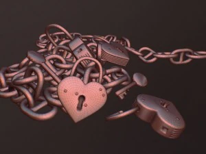 heart shaped lock 3D Model