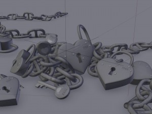 heart shaped lock Model 3D